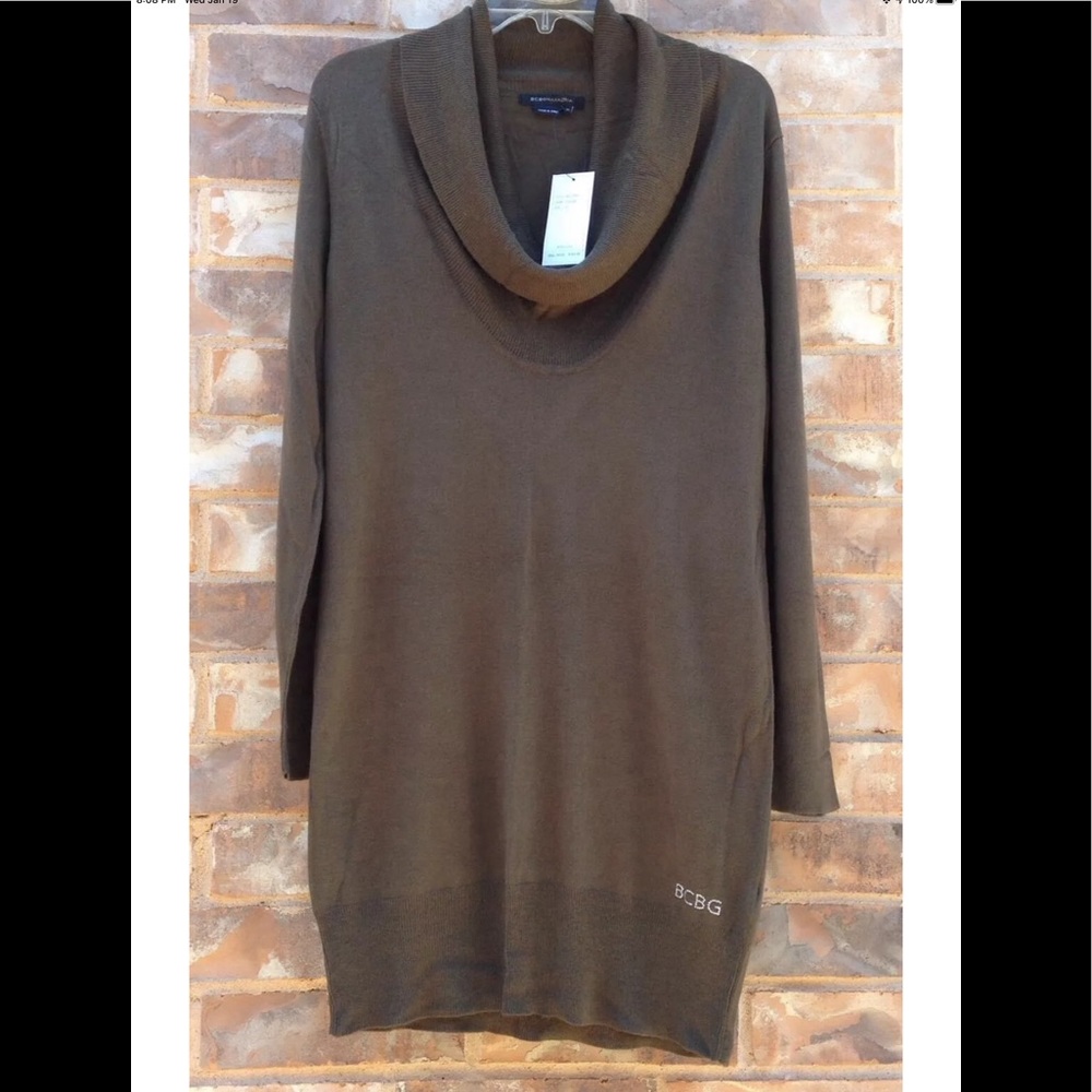 NWT BCBG Maxazria Cowl Neck Long Sweater Dress Sz XL